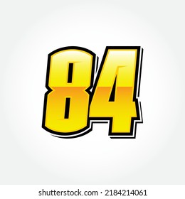 
Simple Racing Start Number 84 Vector Template