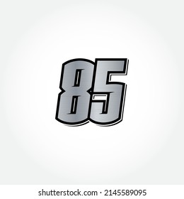 Simple Racing Start Number 85 Vector Template