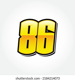 
Simple Racing Start Number 86 Vector Template