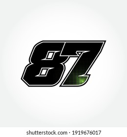 Simple Racing Start Number 87 Vector Template