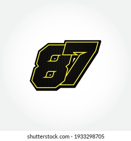 Simple Racing Start Number 87 Vector Template