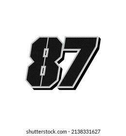 Simple Racing Start Number 87 Vector Template