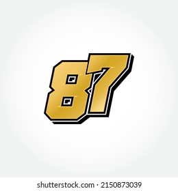 Simple Racing Start Number 87 Vector Template