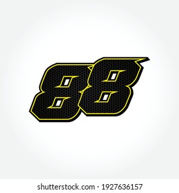 Simple Racing Start Number 88 Vector Template