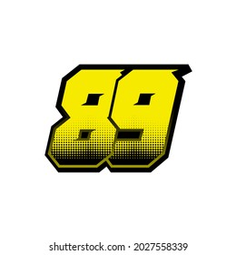 Simple Racing Start Number 89 Vector Template