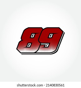 Simple Racing Start Number 89 Vector Template