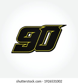 Simple Racing Start Number 90 Vector Template