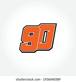 Simple Racing Start Number 90 Vector Template