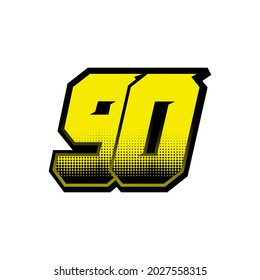 Simple Racing Start Number 90 Vector Template