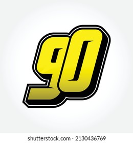 
Simple Racing Start Number 90 Vector Template
