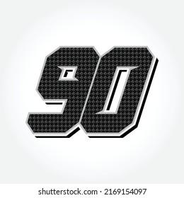 Simple Racing Start Number 90 Vector Template