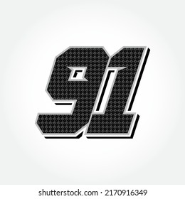 Plantilla de vector número de inicio de carreras simple 91