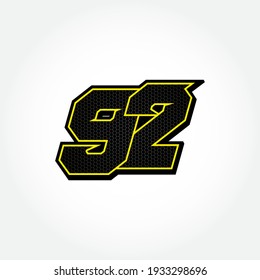 Simple Racing Start Number 92 Vector Template