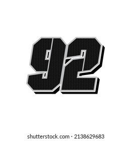 Einfache Racing-Startnummer 92-Vektorvorlage