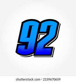 Simple Racing Start Number 92 Vector Template