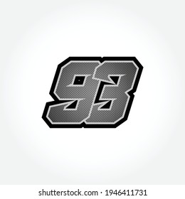 Simple Racing Start Number 93 Vector Template