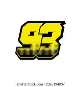 Simple Racing Start Number 93 Vector Template