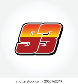 Simple Racing Start Number 93 Vector Template