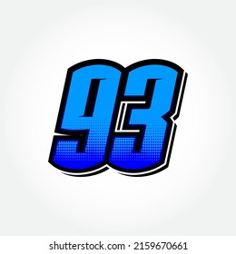 Simple Racing Start Number 93 Vector Template