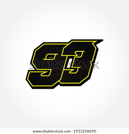 Simple Racing Start Number 93 Vector Template