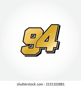 Simple Racing Start Number 94 Vector Template