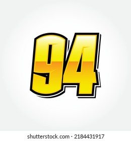 Simple Racing Start Number 94 Vector Template