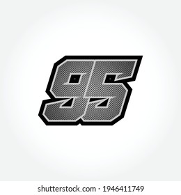 Simple Racing Start Number 95 Vector Template