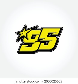 Simple Racing Start Number 95 Vector Template svg