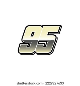 Einfache Racing-Startnummer 95-Vektorvorlage