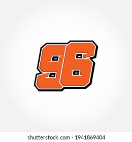Simple Racing Start Number 96 Vector Template