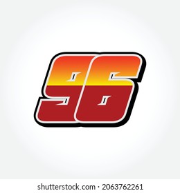 Simple Racing Start Number 96 Vector Template