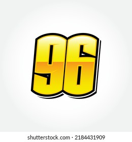 Simple Racing Start Number 96 Vector Template
