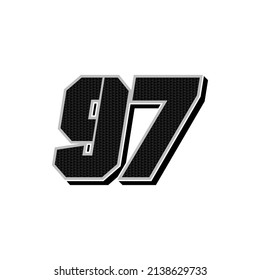 Plantilla de vector número de inicio de carreras simple 97