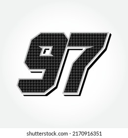 Simple Racing Start Number 97 Vector Template