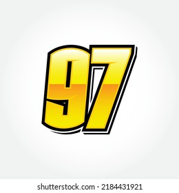 Simple Racing Start Number 97 Vector Template