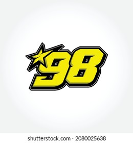 Simple Racing Start Number 98 Vector Template