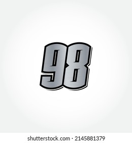 Simple Racing Start Number 98 Vector Template
