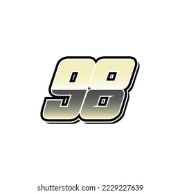 Einfache Racing-Startnummer 98-Vektorvorlage
