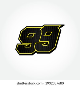 Simple Racing Start Number 99 Vector Template