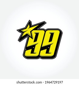 Simple Racing Start Number 99 Vector Template