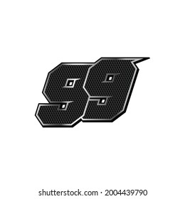 Simple Racing Start Number 99 Vector Template