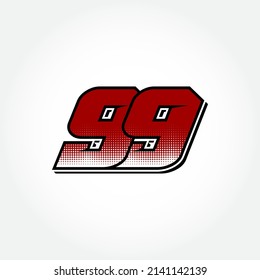 Einfache Racing-Startnummer 99-Vektorvorlage