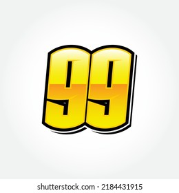 Simple Racing Start Number 99 Vector Template