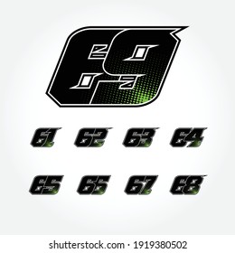 Simple Racing Start Number Vector Set