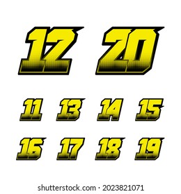 Simple Racing Start Number Vector Set