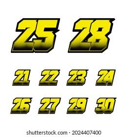 Simple Racing Start Number Vector Set