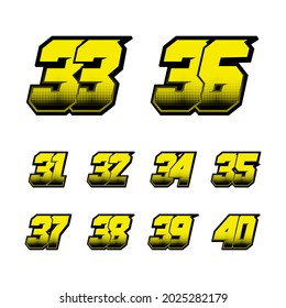 Simple Racing Start Number Vector Set