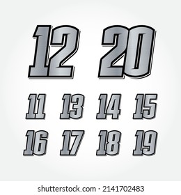 Simple Racing Start Number Vector Set