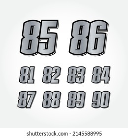 Simple Racing Start Number Vector Set