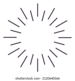 Simple radial line pattern. Retro sun burst